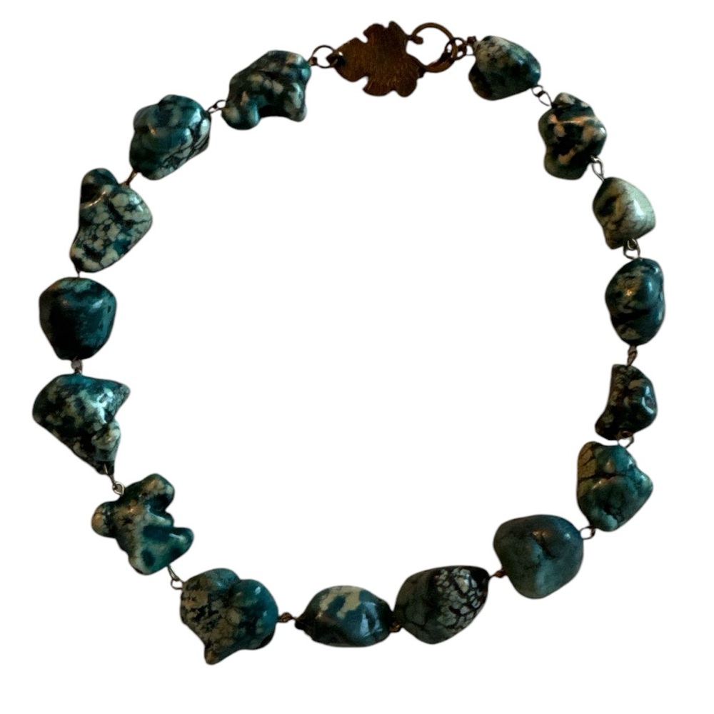TURQUOISE NECKLACE IN TEAL GREEN